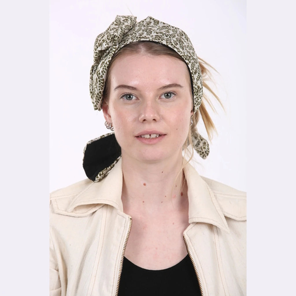 Green Print Partial / Full Coverage Headwrap