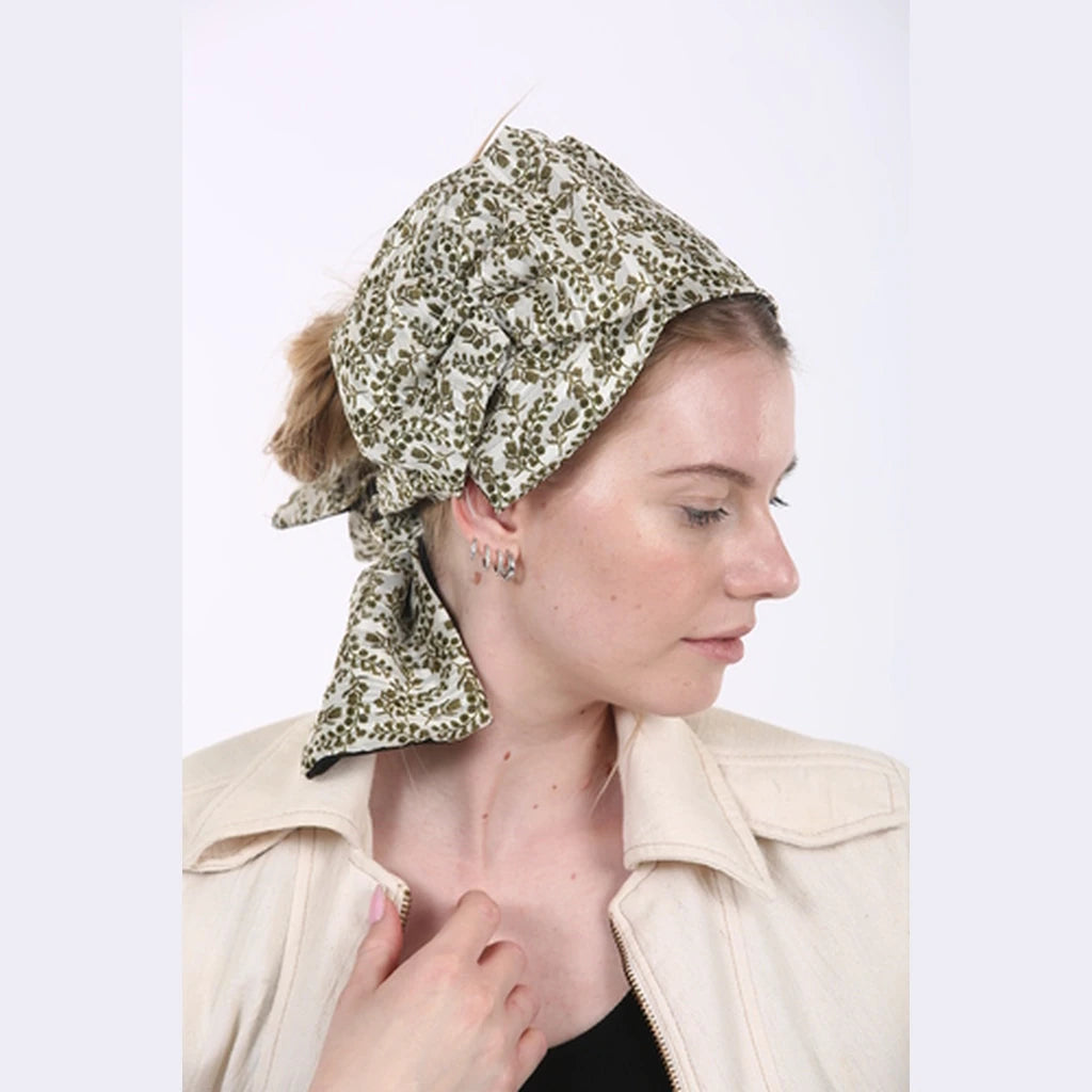 Green Print Partial / Full Coverage Headwrap