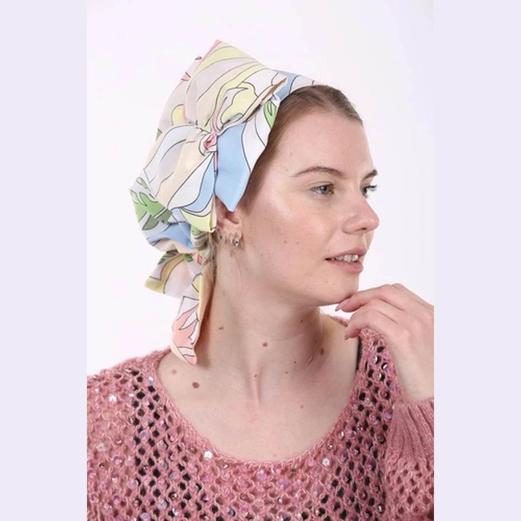 Pastel Print Jersey Partial / Full Coverage Headwrap