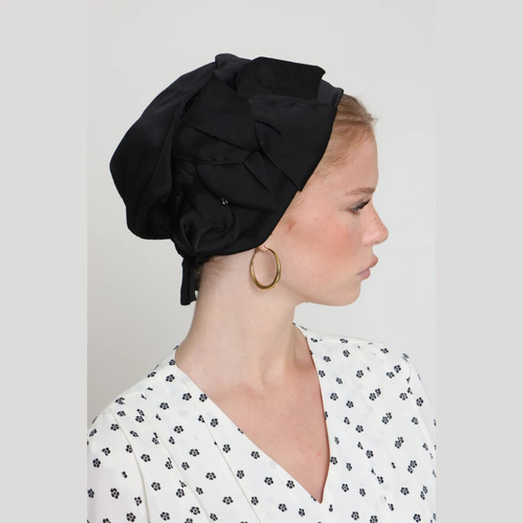 Black Satin Bow Scarf – Full or Partial Coverage