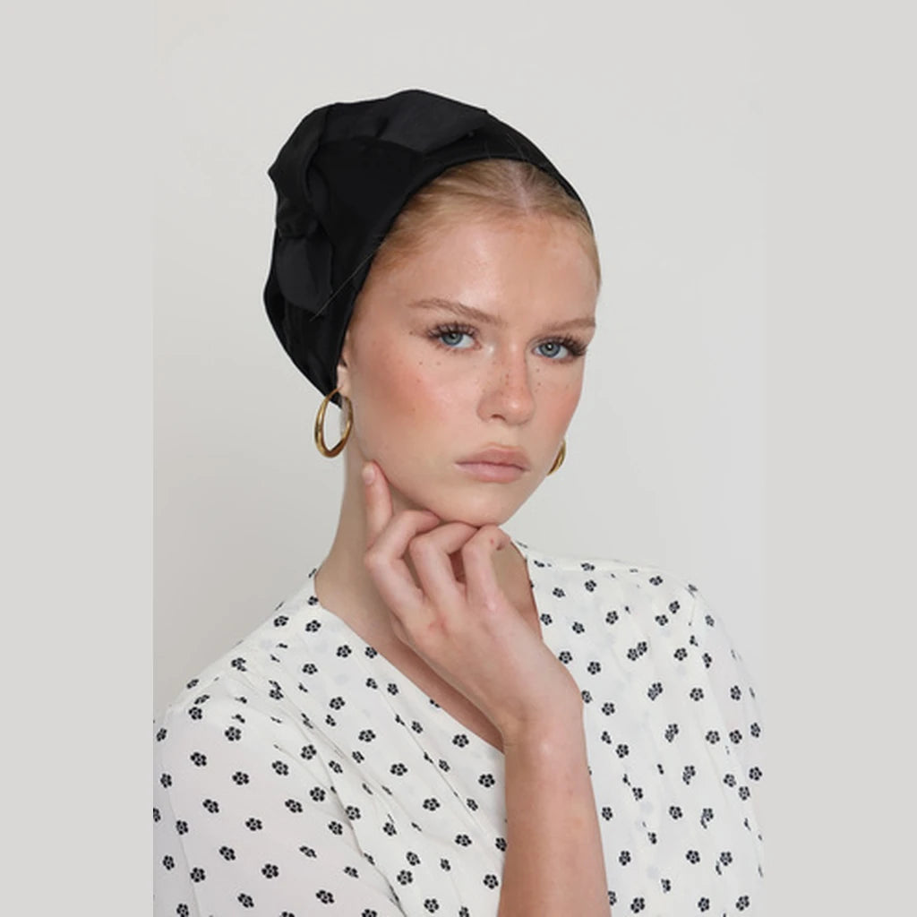 Black Satin Bow Scarf – Full or Partial Coverage