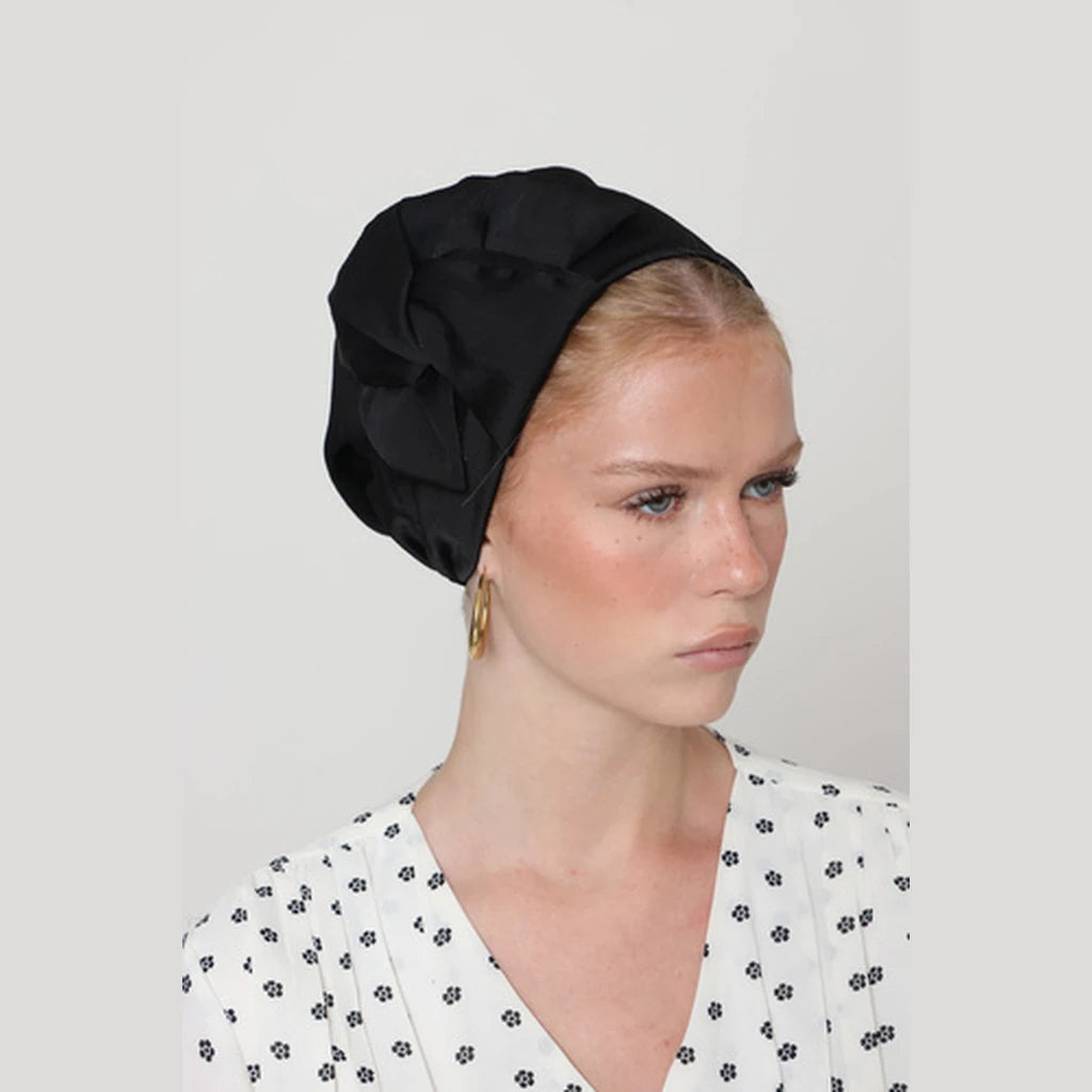 Black Satin Bow Scarf – Full or Partial Coverage
