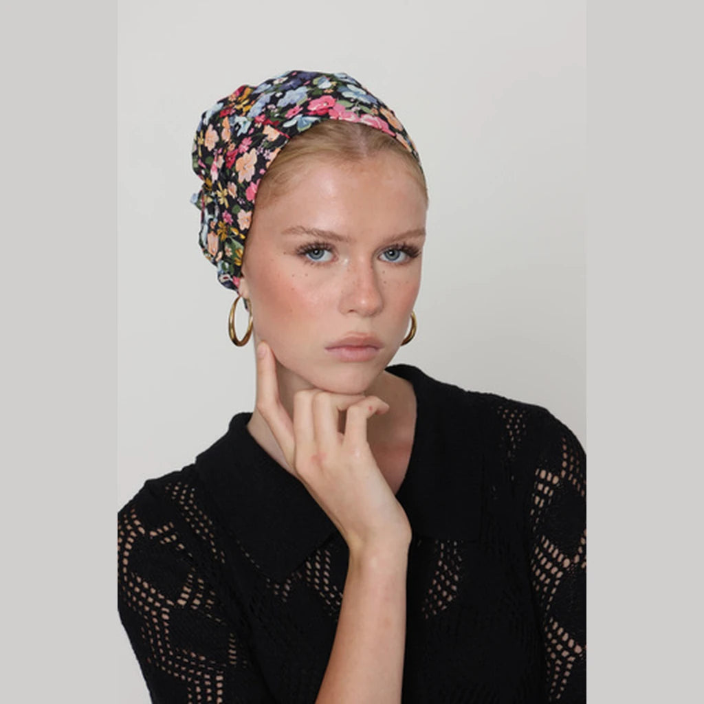 Colorful Floral Bow Scarf – Full or Partial Coverage