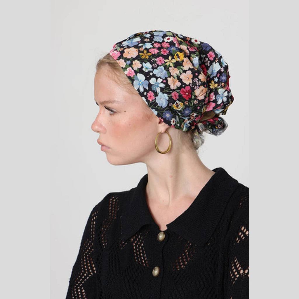 Colorful Floral Bow Scarf – Full or Partial Coverage