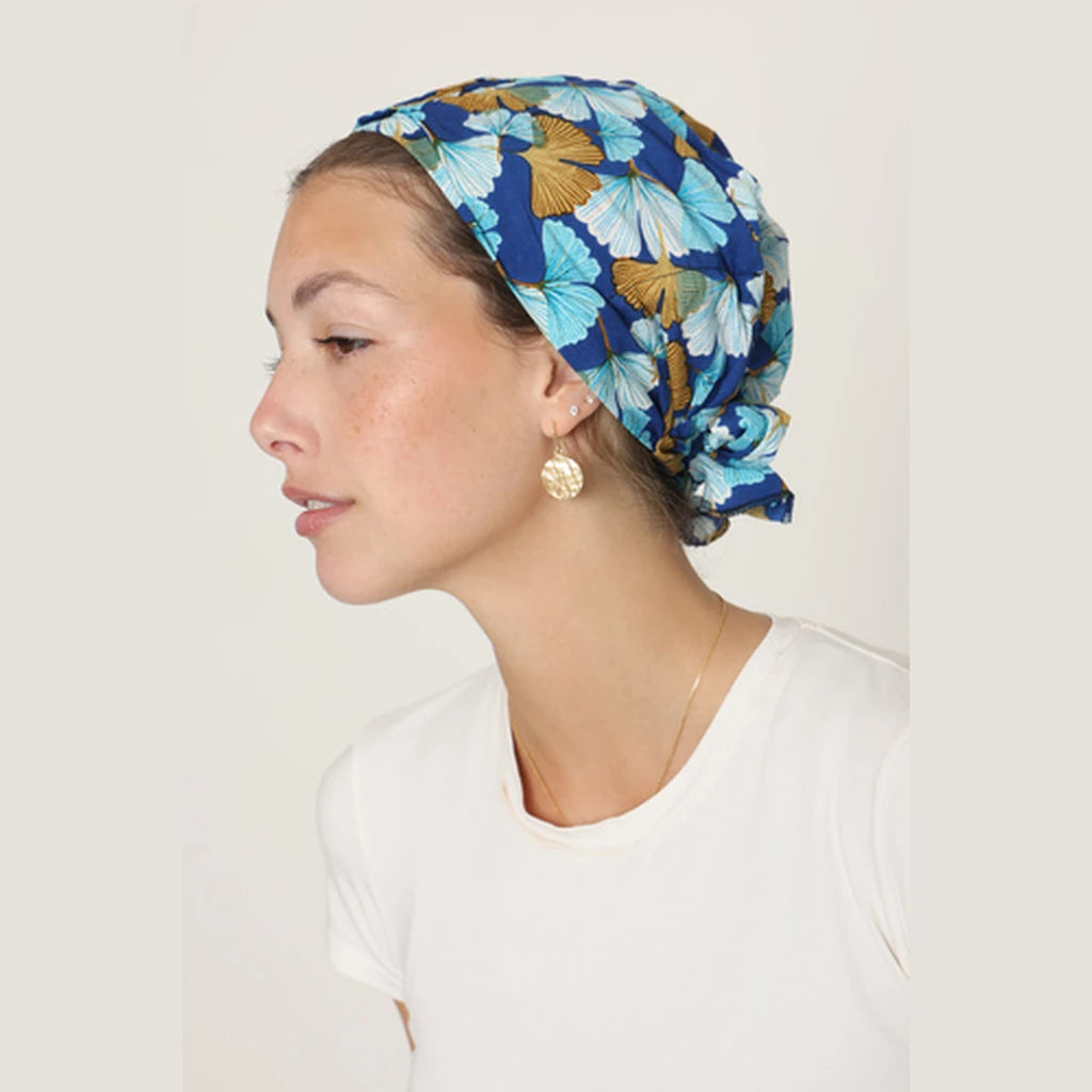 Full Coverage Bow (Foldable to Half Coverage) Cotton Blue