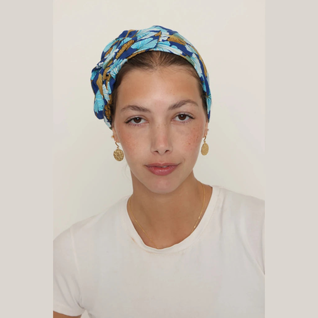 Full Coverage Bow (Foldable to Half Coverage) Cotton Blue