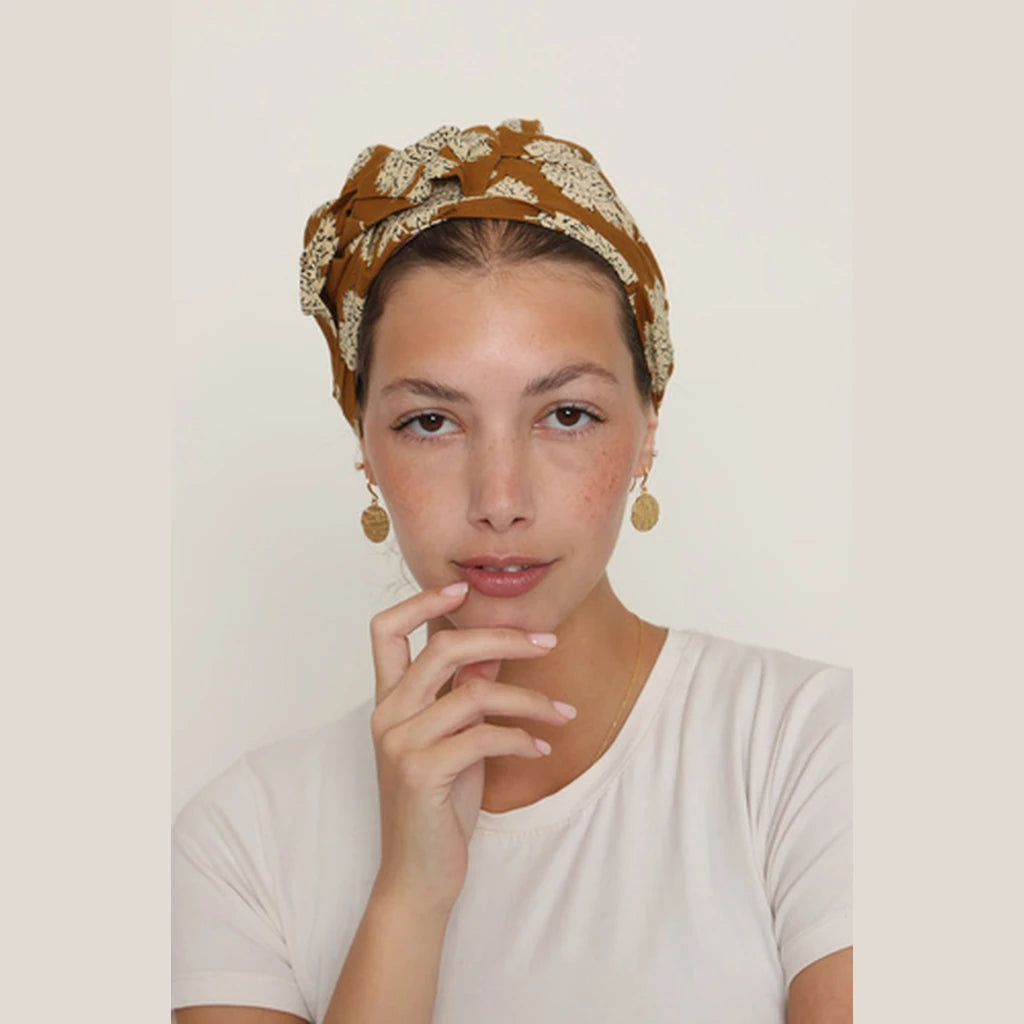 Brown Cotton Bow Scarf – Full or Partial Coverage