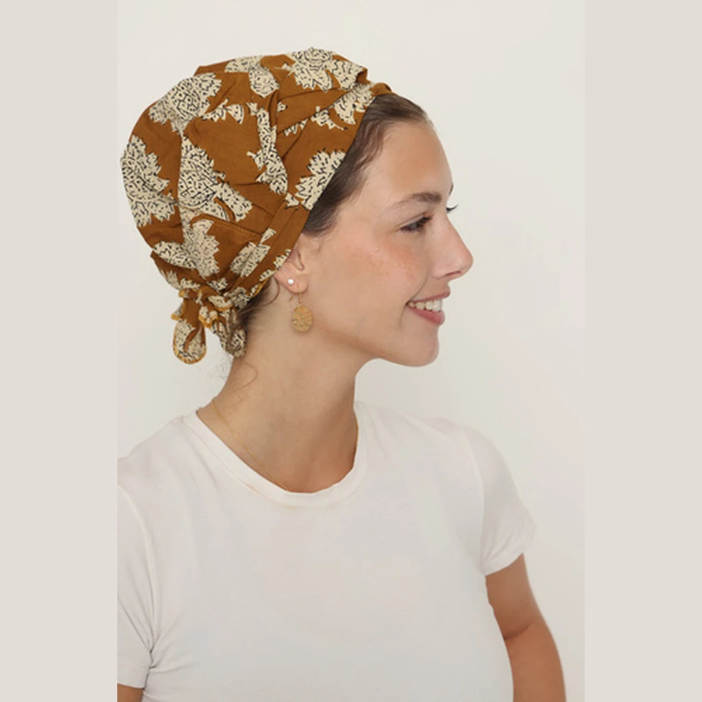 Brown Cotton Bow Scarf – Full or Partial Coverage