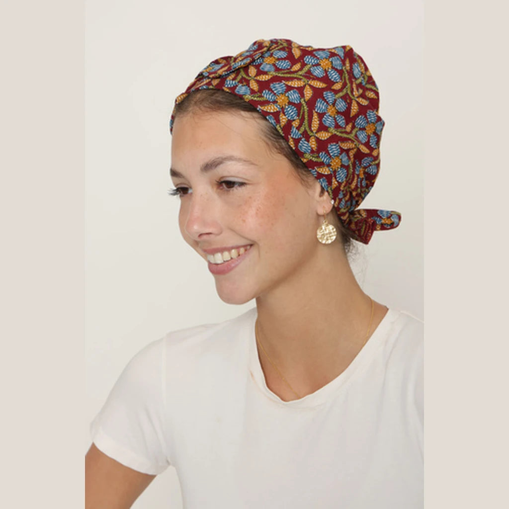 Burgundy Cotton Bow Scarf – Full or Partial Coverage