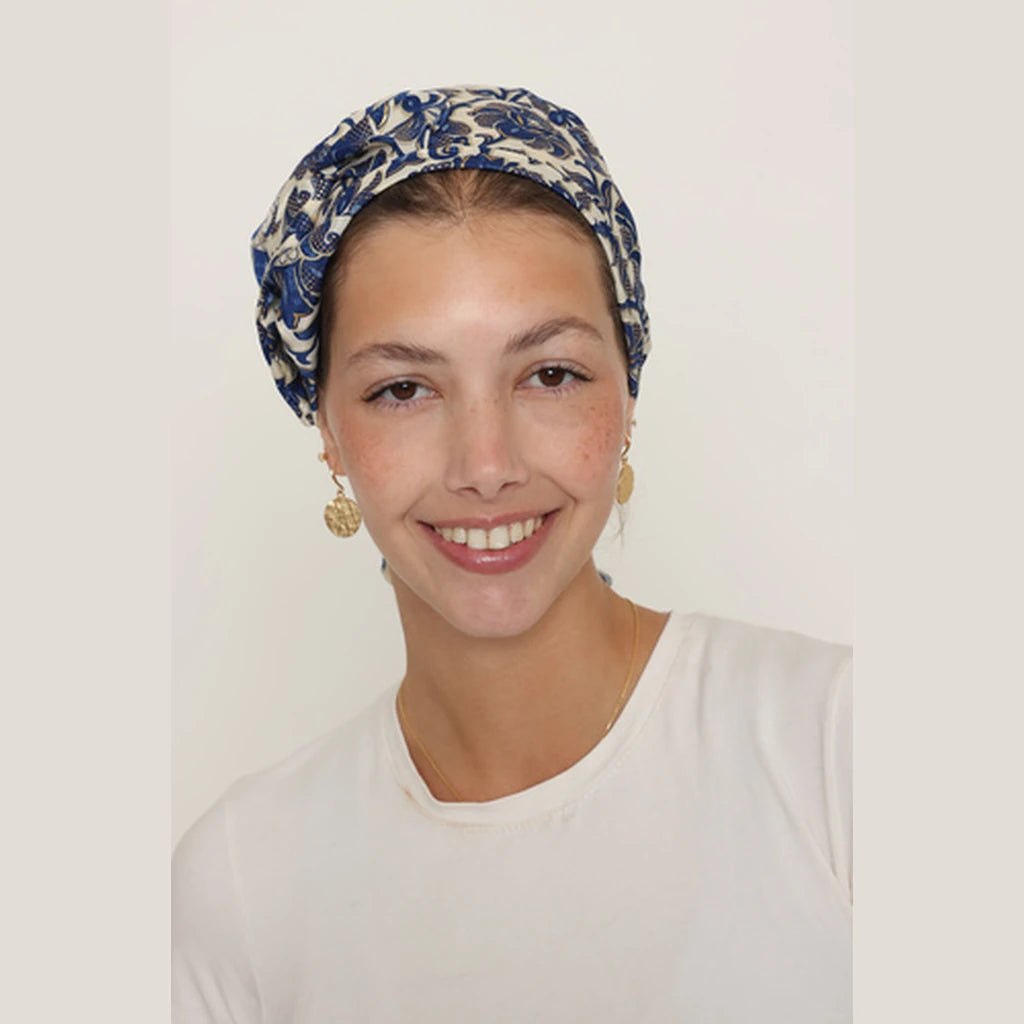 Blue Paisley Bow Scarf – Full or Partial Coverage