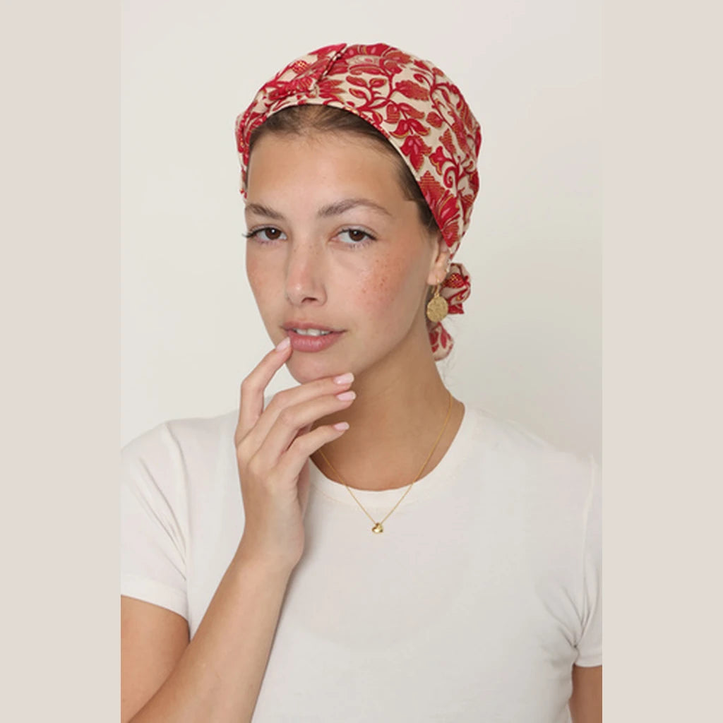 Red Paisley Bow Scarf – Full or Partial Coverage