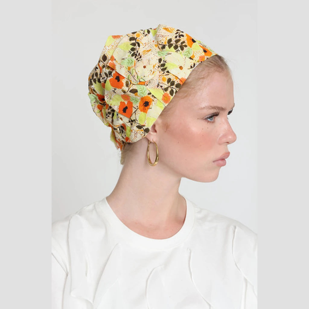 Yellow Floral Bow Scarf – Full or Partial Coverage