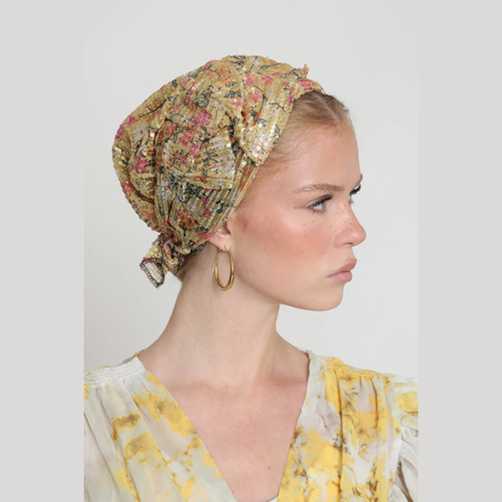 Yellow Sequin Bow Scarf – Full or Partial Coverage