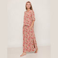 Pink Geometric Floral Maxi Skirt
