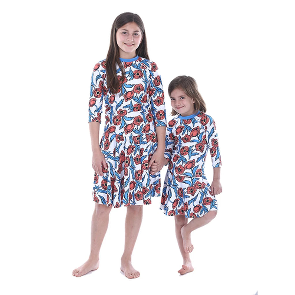 Flowers Two-Piece Modest Swimsuit