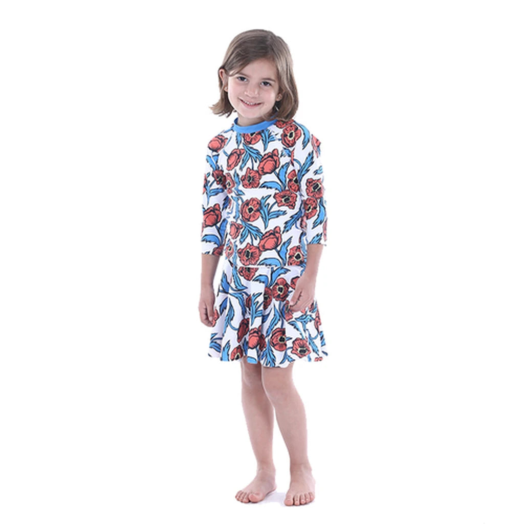 Flowers Two-Piece Modest Swimsuit