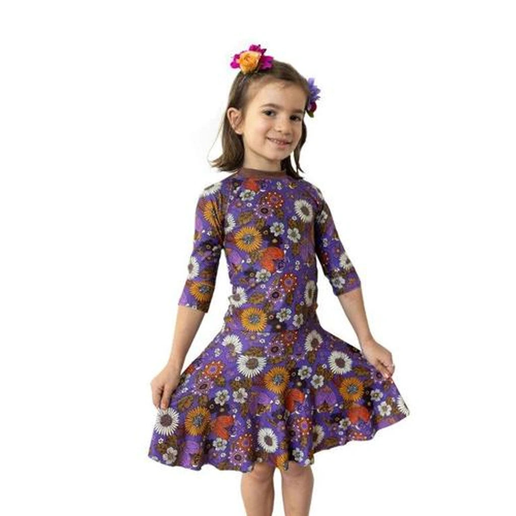 Purple Marley Two-Piece Modest Swimsuit