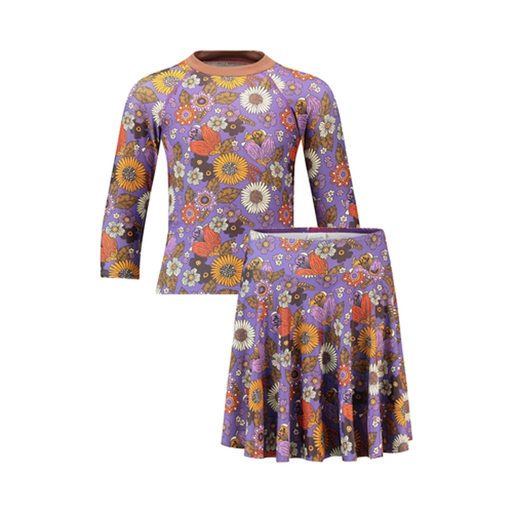Purple Marley Two-Piece Modest Swimsuit