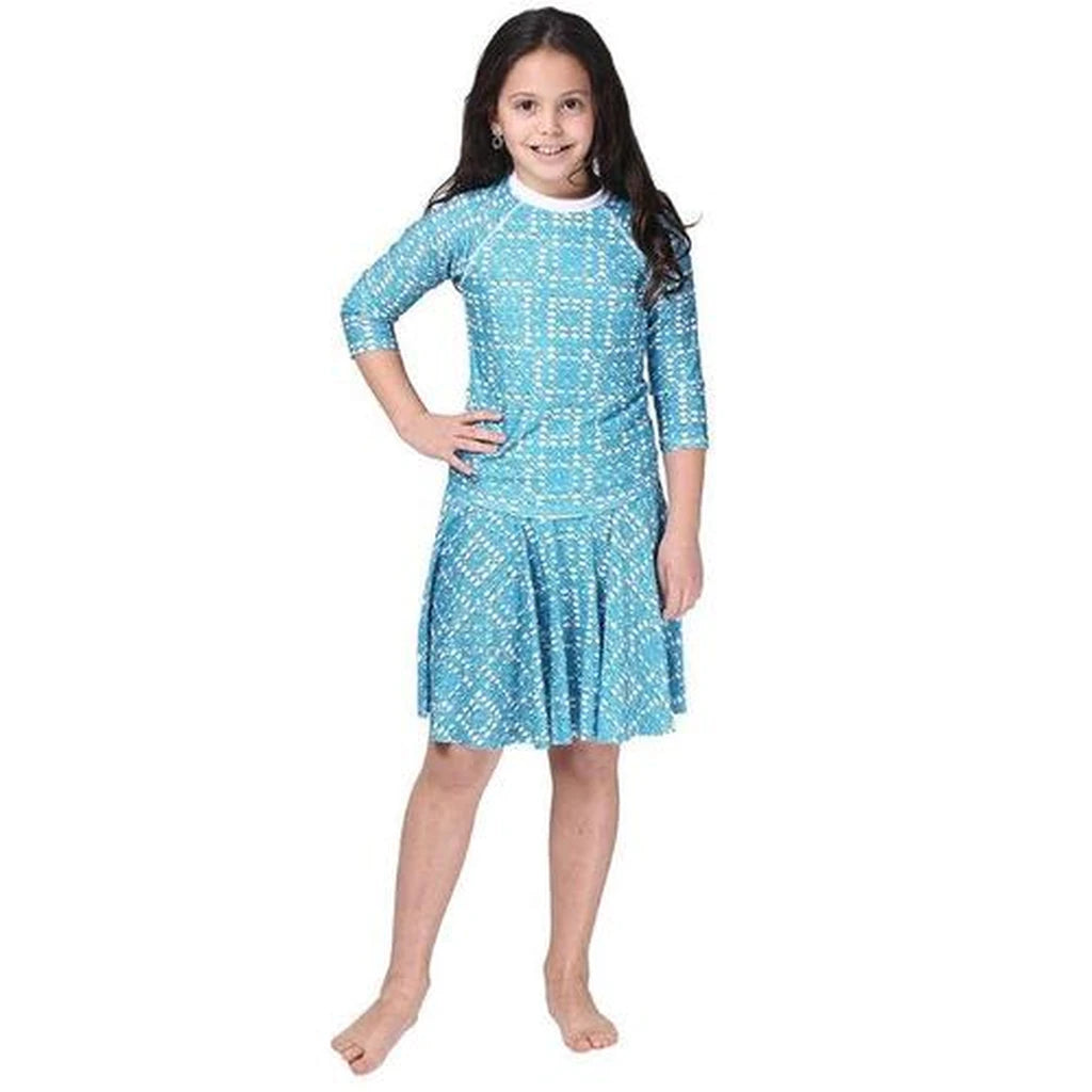 Turquoise Two-Piece Modest Swimsuit