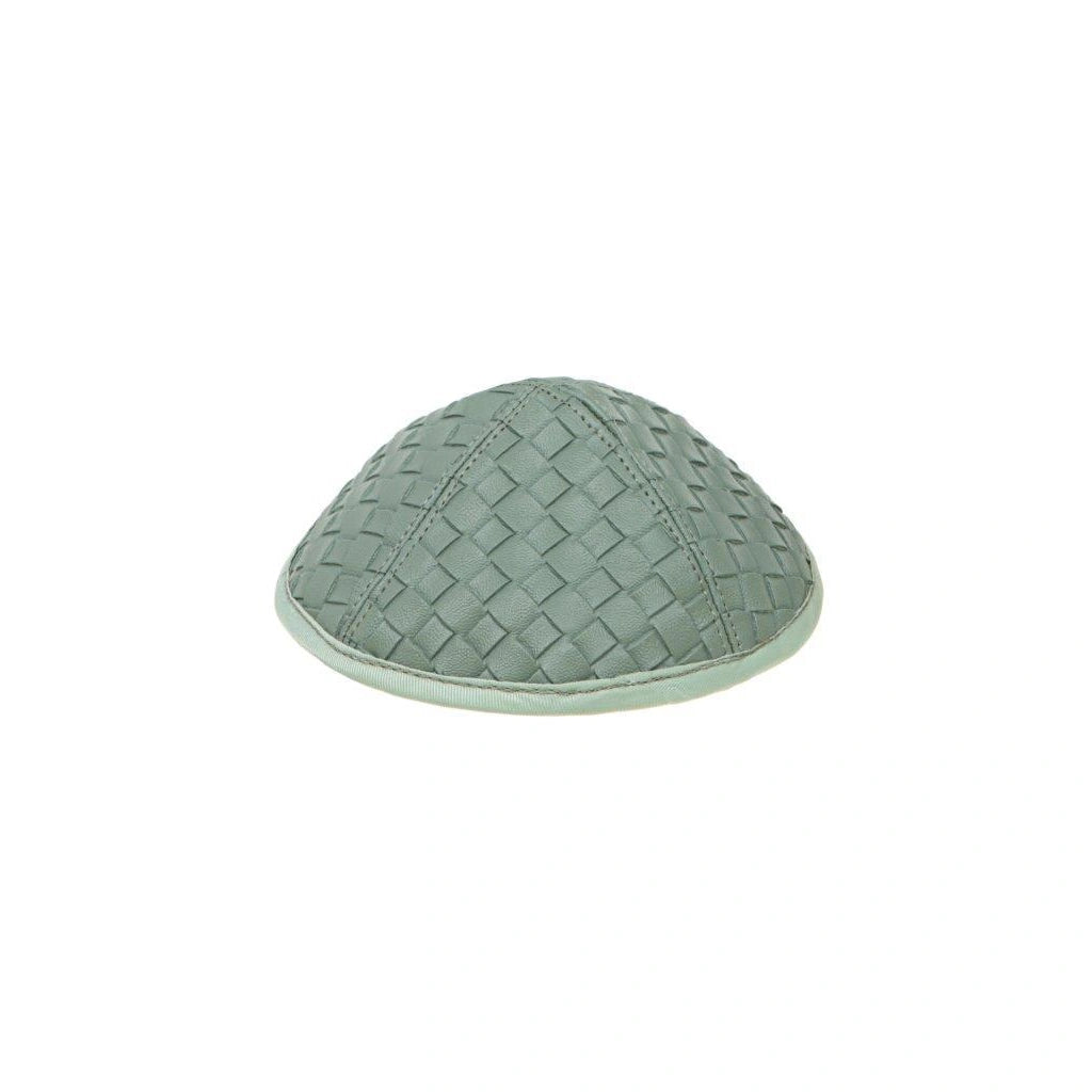 Blue Label Faux Leather Kippah – Green