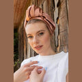 KnoKnotted Satin Turban Head Covering – Dark Pink
