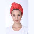 Partial & Full Coverage Knotted Lurex Turban Head Covering – Orange