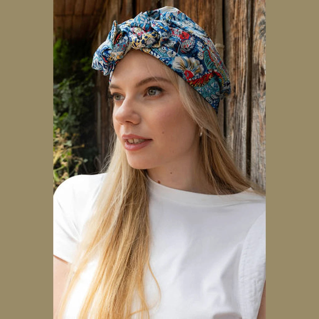 Sky Blue Paisley Print Hat