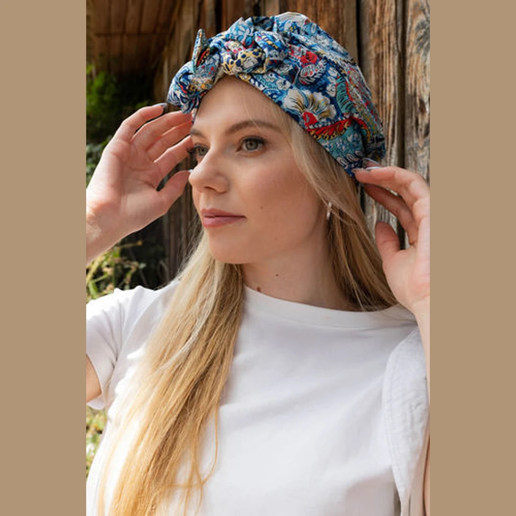 Sky Blue Paisley Print Hat
