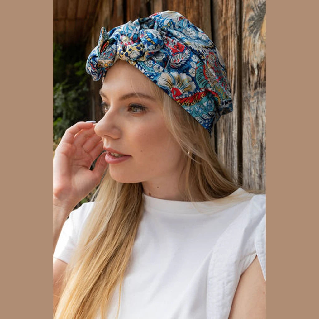Sky Blue Paisley Print Hat