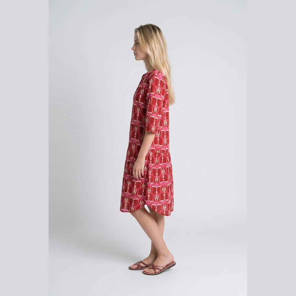 Fuchsia Lotus Midi Dress