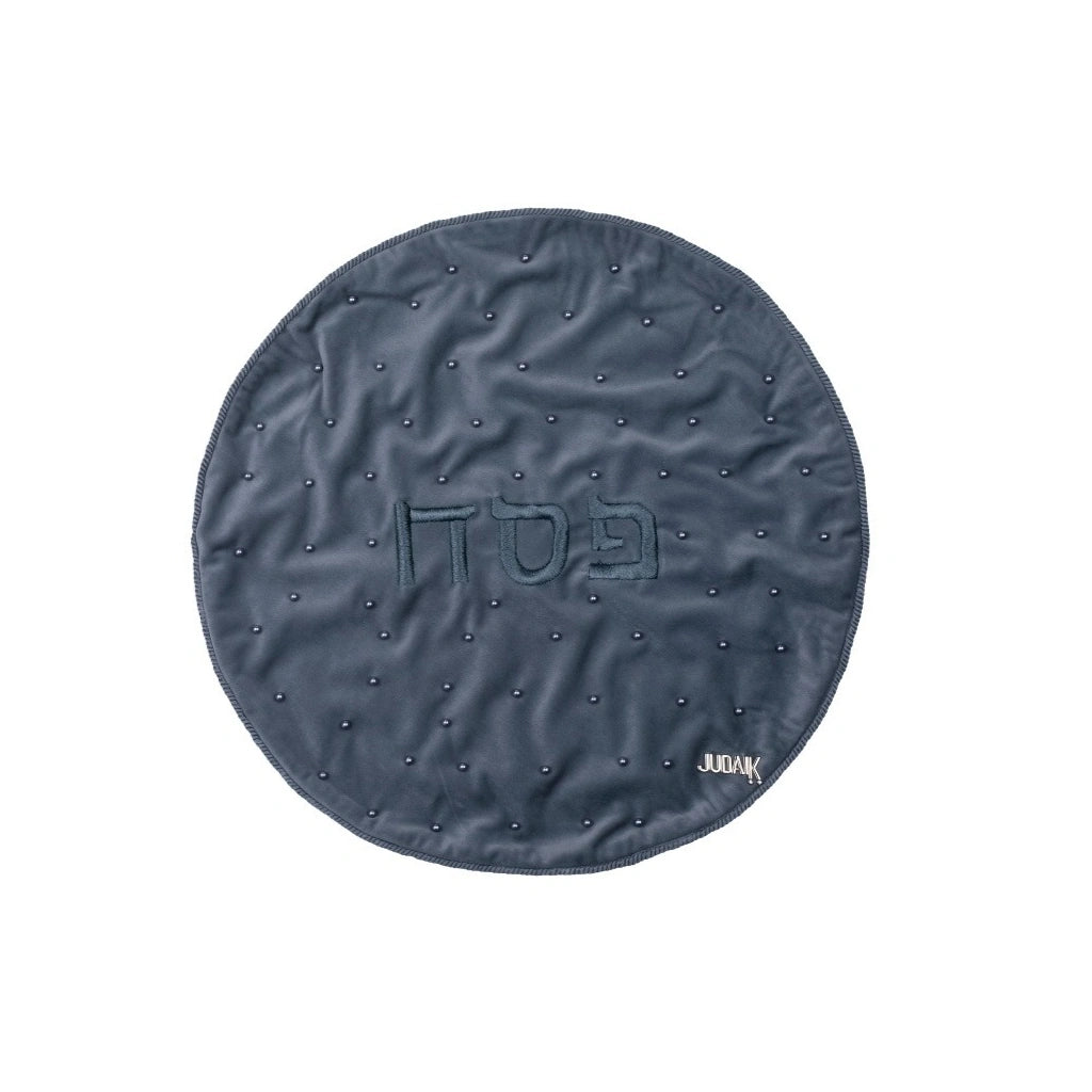 Grey Velvet Passover Matzah Cover