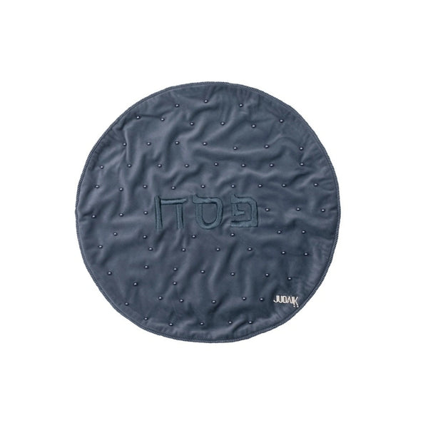 Grey Velvet Passover Matzah Cover