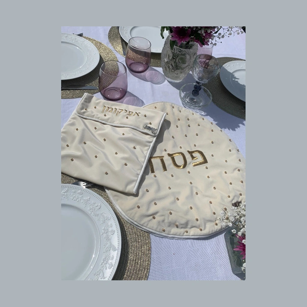 White Velvet Passover Afikoman Cover