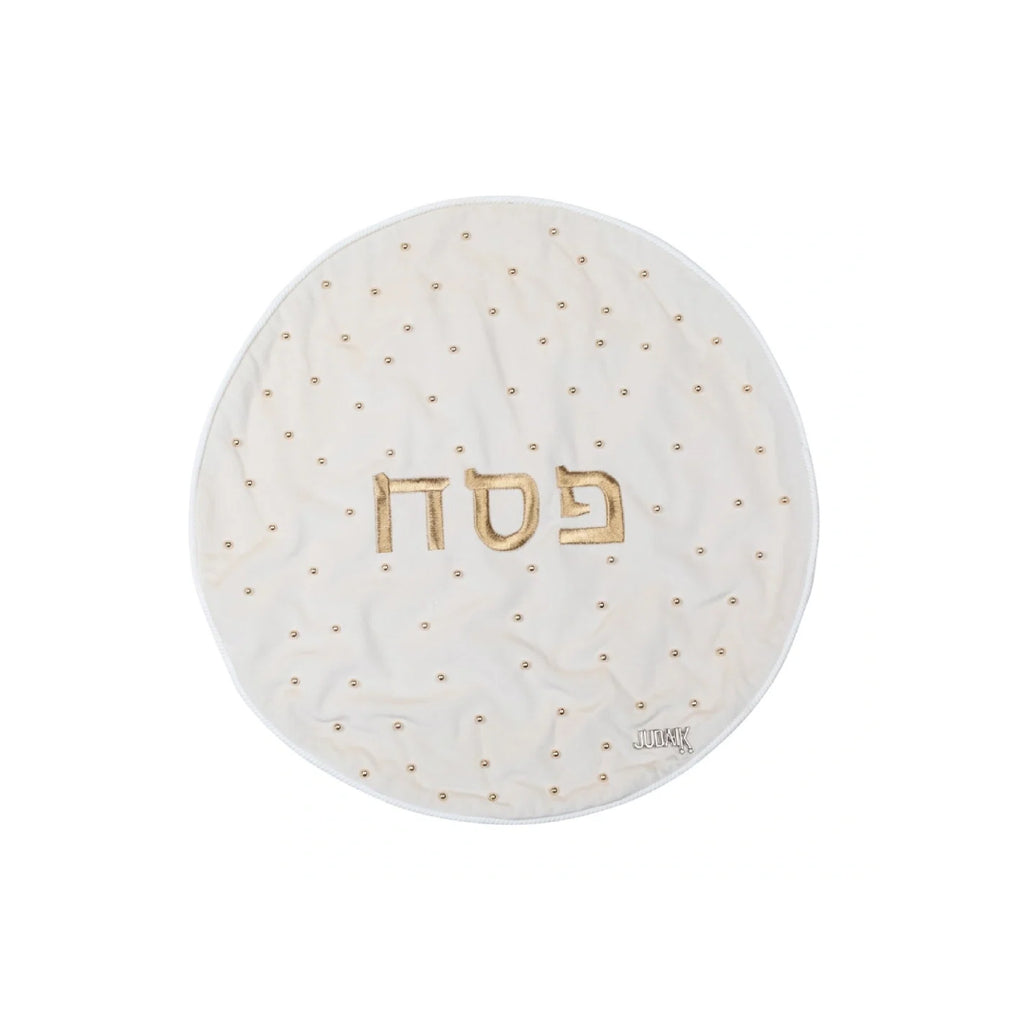 White Velvet Passover Matzah Cover