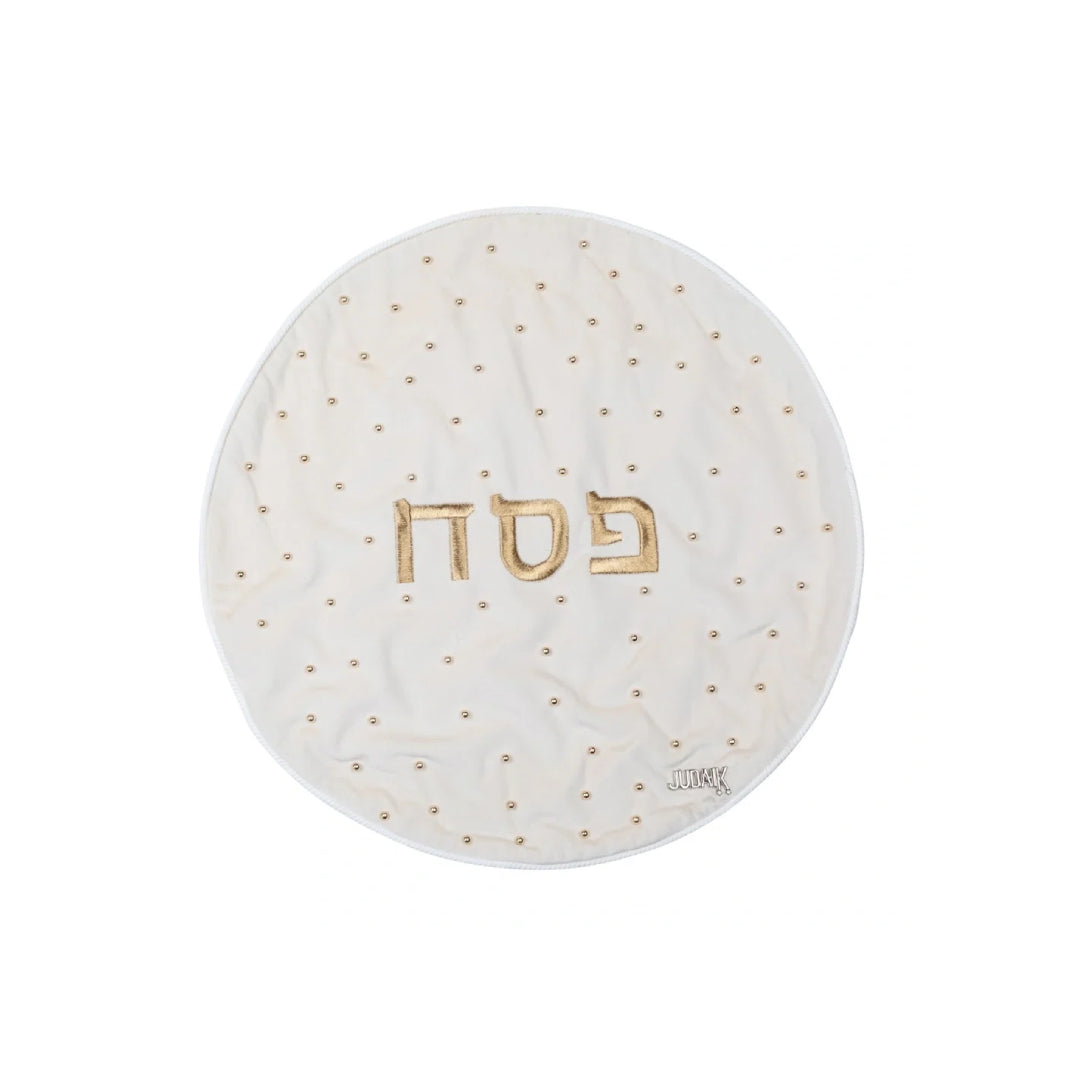 White Velvet Passover Matzah Cover