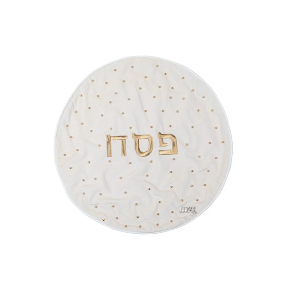 White Velvet Passover Matzah Cover
