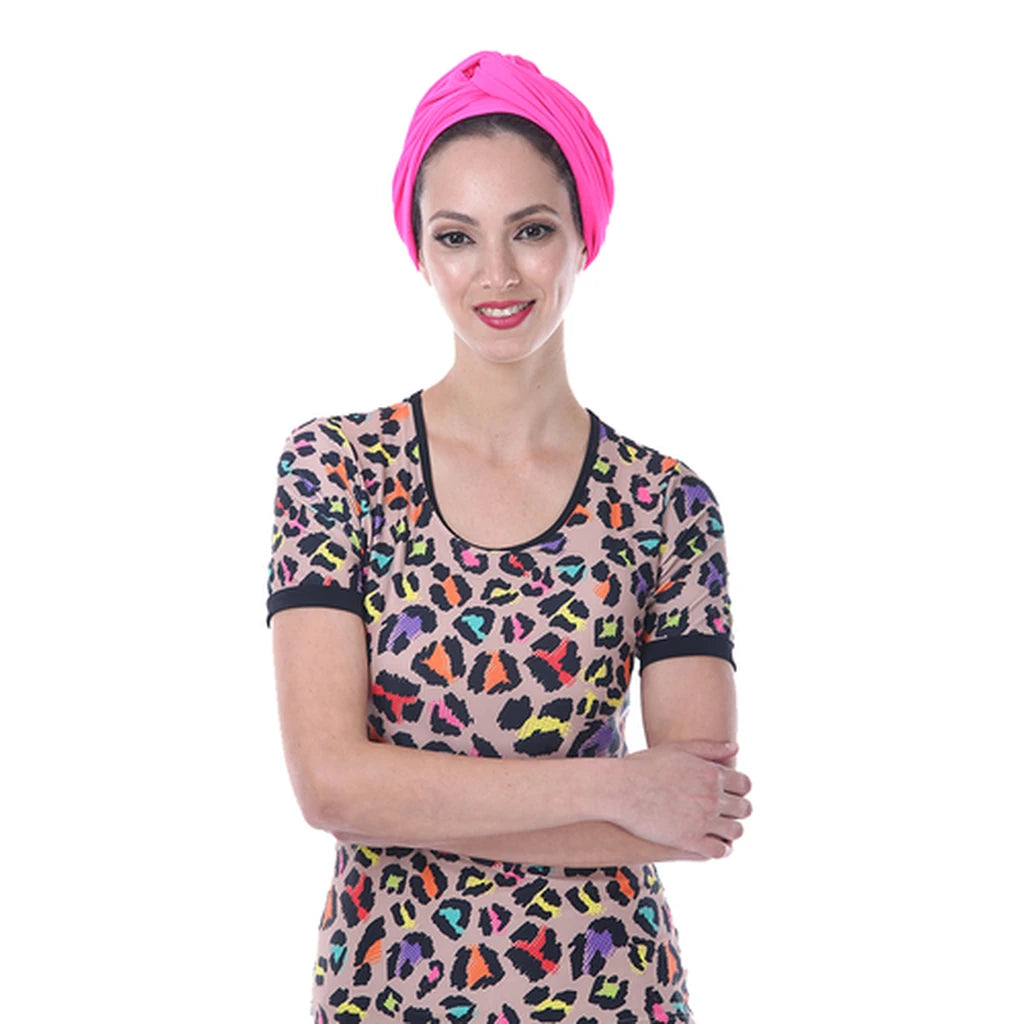 Modest Swimwear – Colourful Leopard (Short)