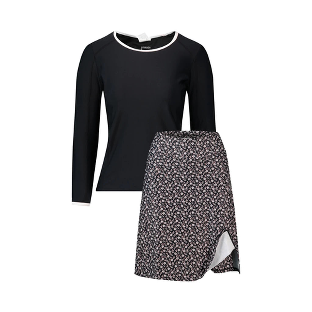Modest Swimwear – B&W Flower (Long)