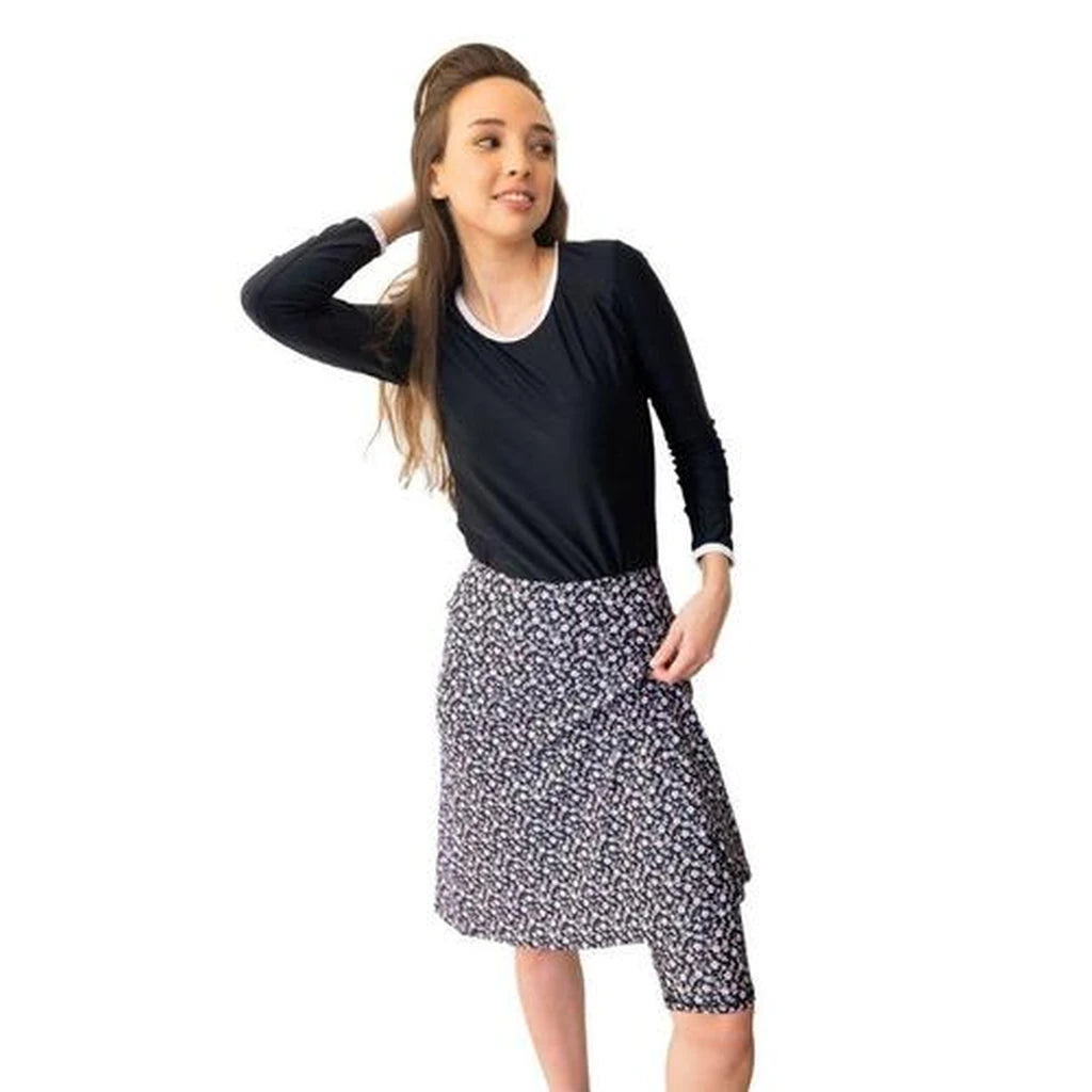 Modest Swimwear – B&W Flower (Long)