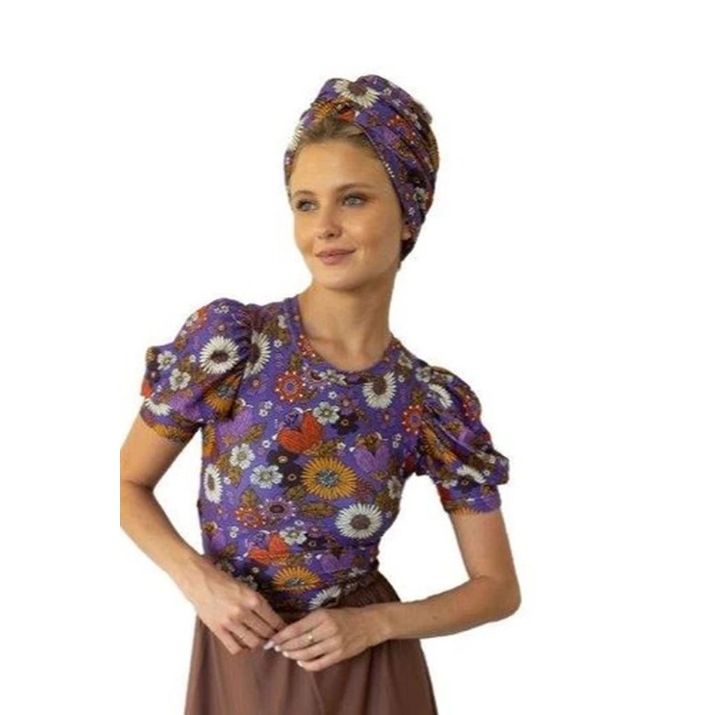 Modest Swim Top with Short Sleeves – Marley Purple XS–3XL