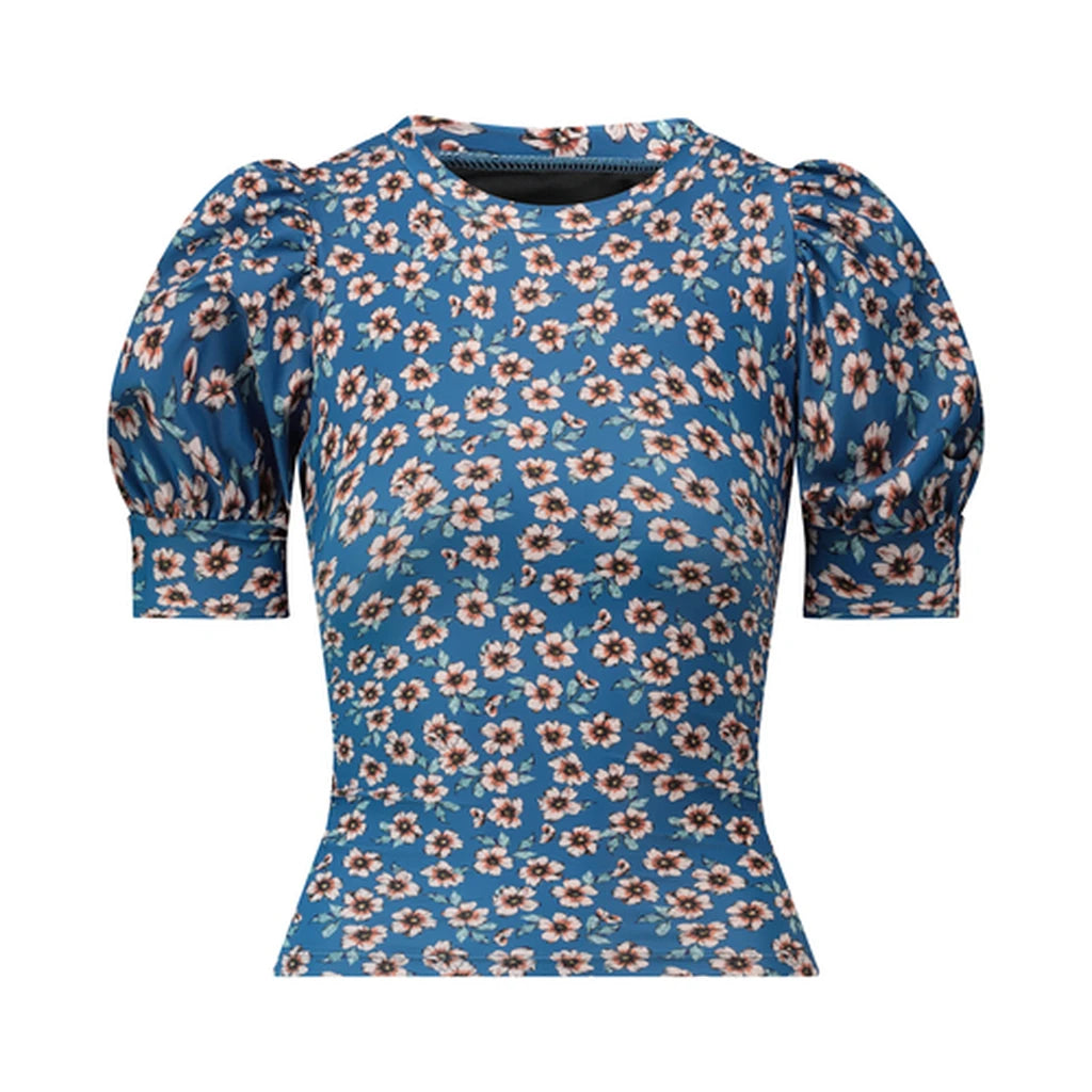 Modest Swim Top with Short Sleeves – Quincy Turquoise XS–3XL