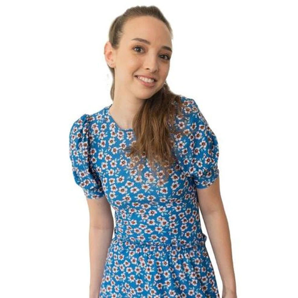 Modest Swim Top with Short Sleeves – Quincy Turquoise XS–3XL