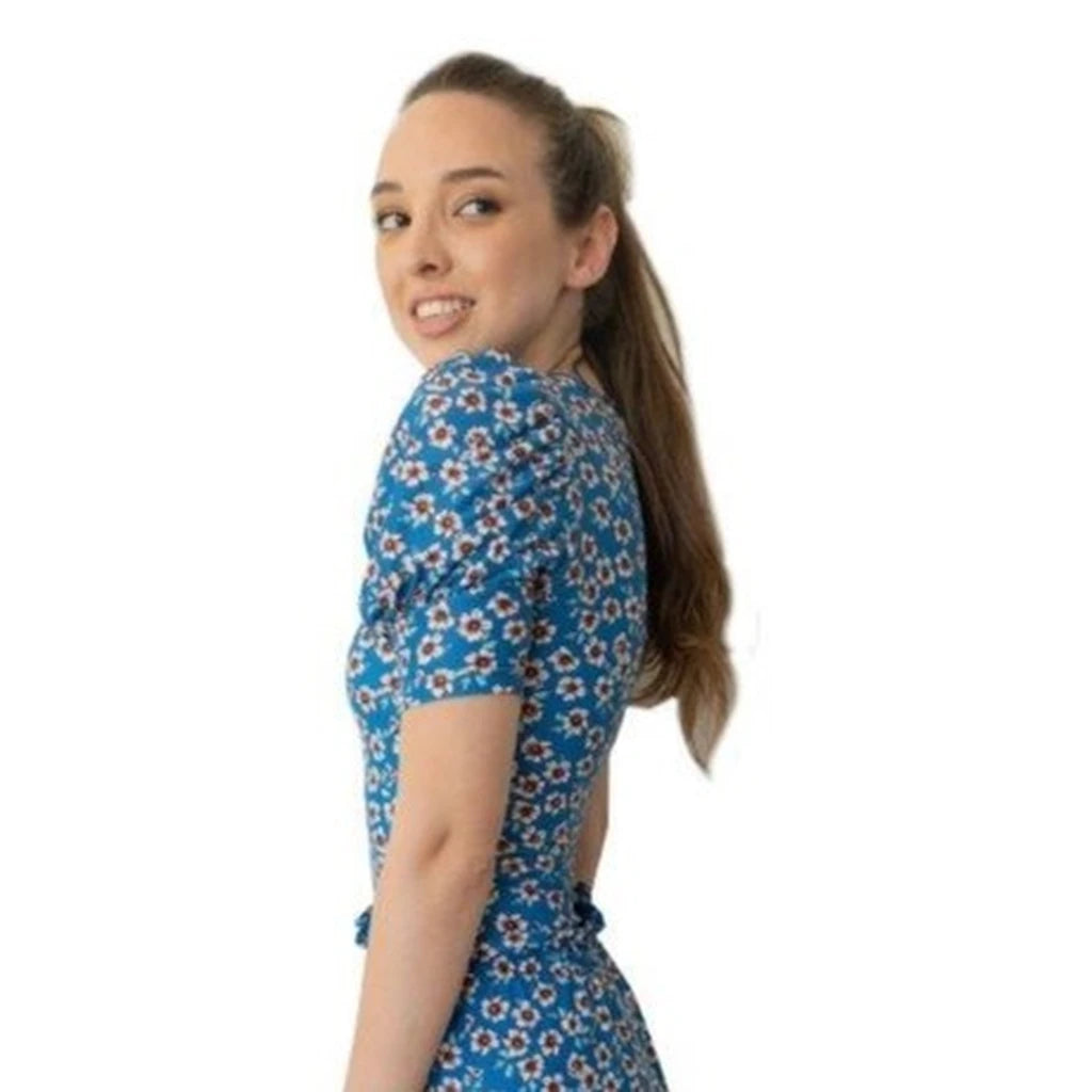 Modest Swim Top with Short Sleeves – Quincy Turquoise XS–3XL