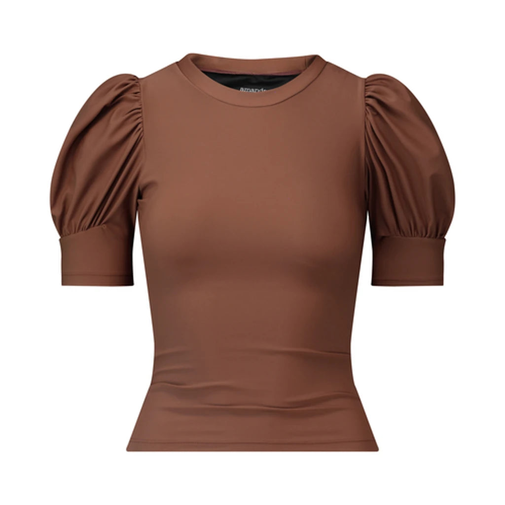 Modest Swim Top with Short Sleeves – Camel XS–3XL