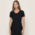 Modest Swim Top with Short Sleeves – Black XS–3XL
