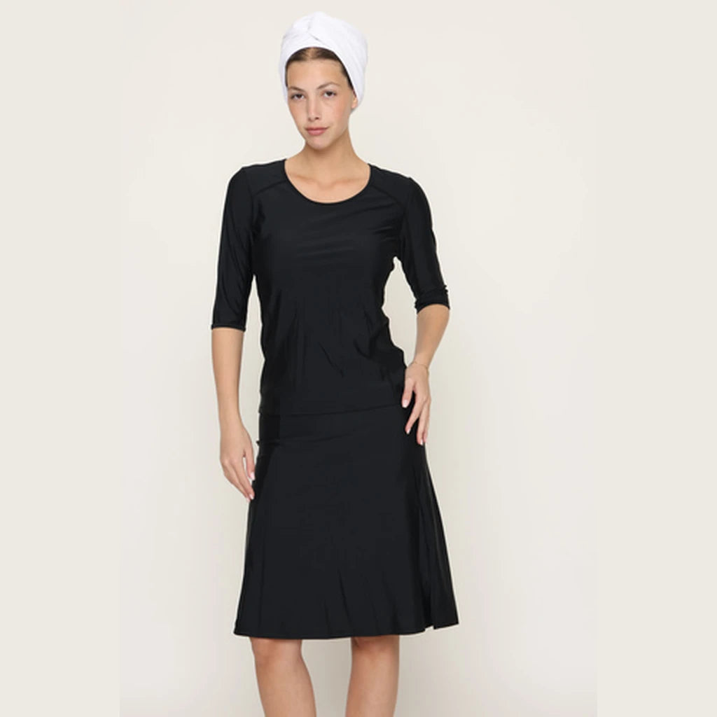 Black Modest Swimwear with 3/4 Sleeves