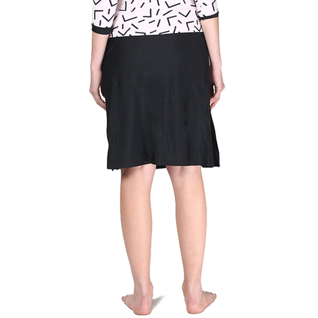 Long Black Modest Swim Skirt with Built-In Leggings XS–3XL