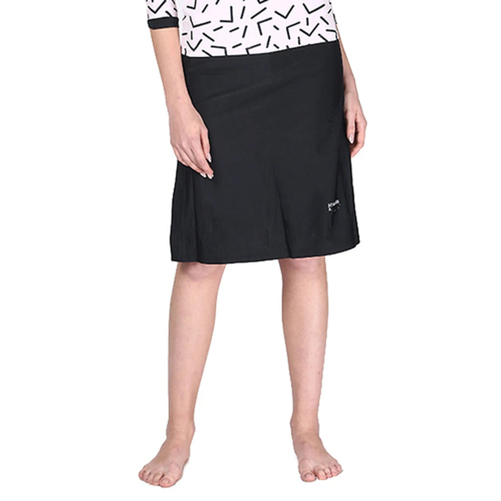 Long Black Modest Swim Skirt with Built-In Leggings XS–3XL