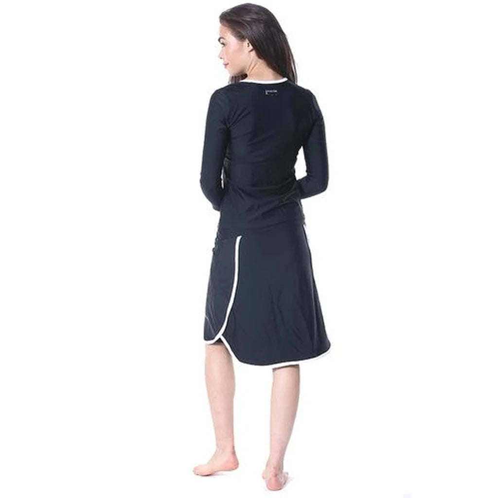 Sporty Black Modest Swimwear (Long) with 3/4 Sleeves XS–3XL