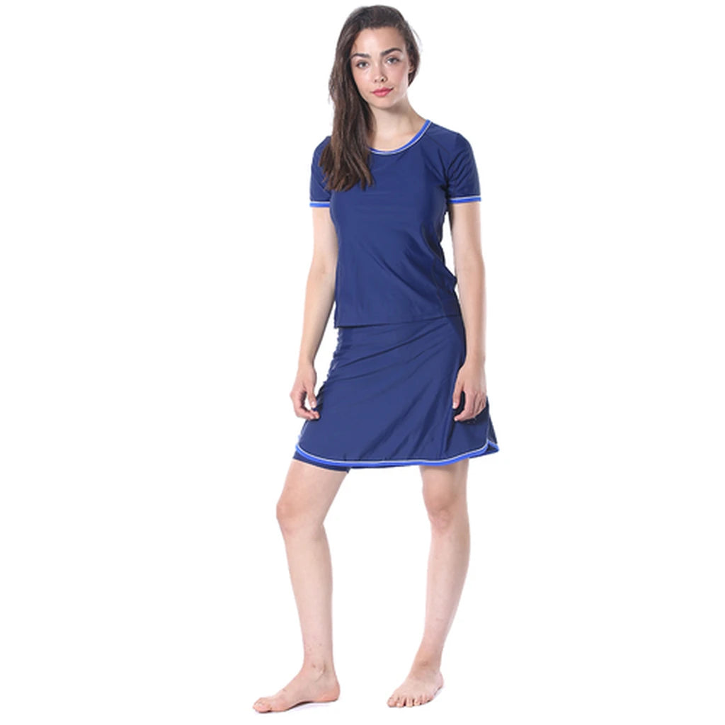 Sporty Modest Swimwear – Blue (Short) – XL & 3XL Only